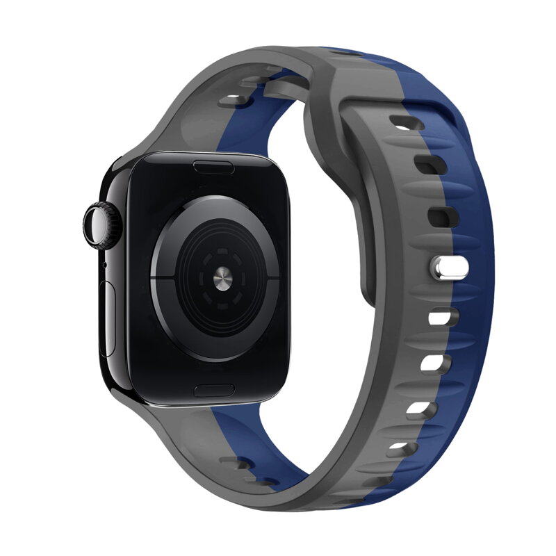 Apple Watch Premium Sport Armband Grau/Blau