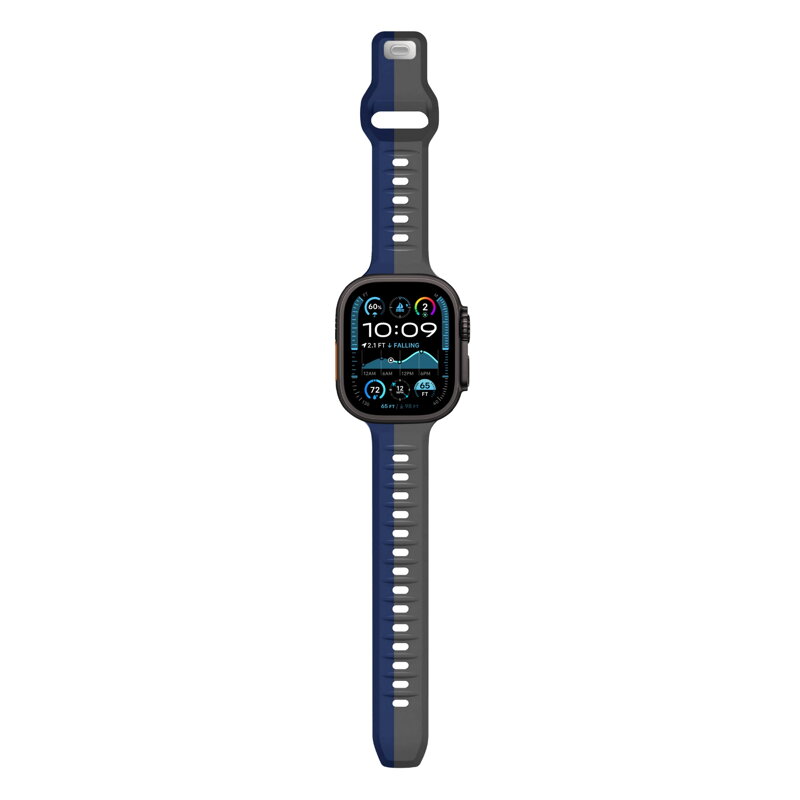 Apple Watch Premium Sport Armband Grau/Blau