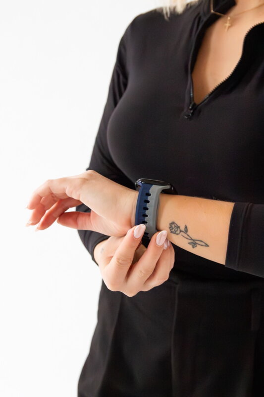 Apple Watch Premium Sport Armband Grau/Blau