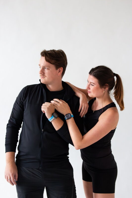 Apple Watch Premium Sport Armband Blau/Grau