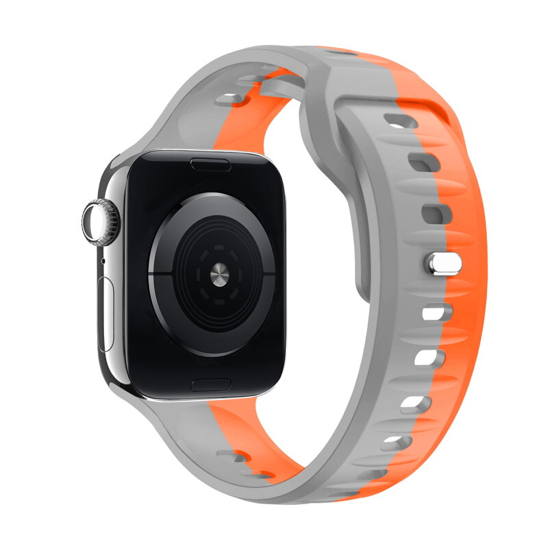 Apple Watch Premium Sport Armband Orange/Grau