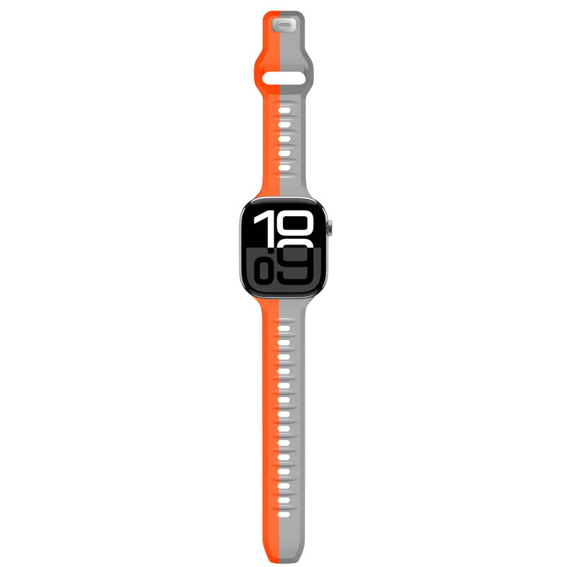 Apple Watch Premium Sport Armband Orange/Grau