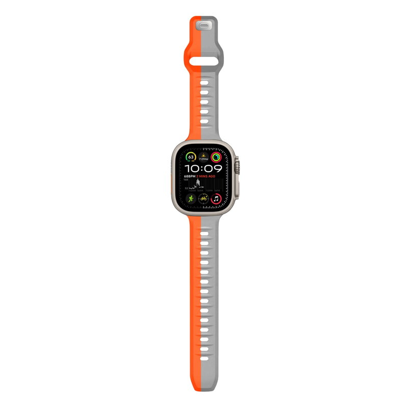 Apple Watch Premium Sport Armband Orange/Grau