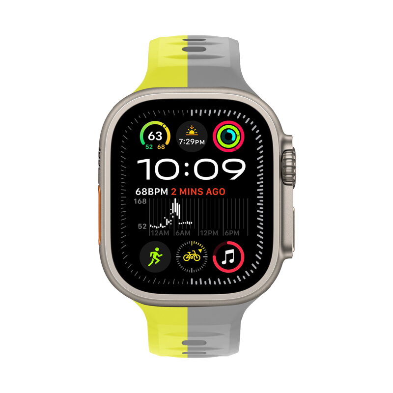Apple Watch Premium Sport Armband Gelb/Grau
