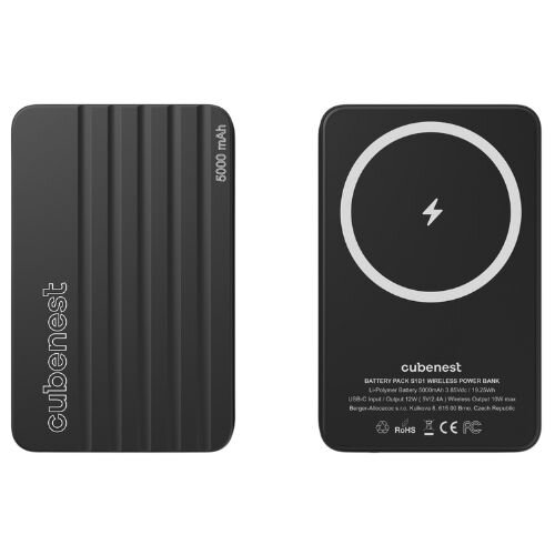 Cubenest Magnetische Kabellose Powerbank 5000 mAh S1B1 Schwarz
