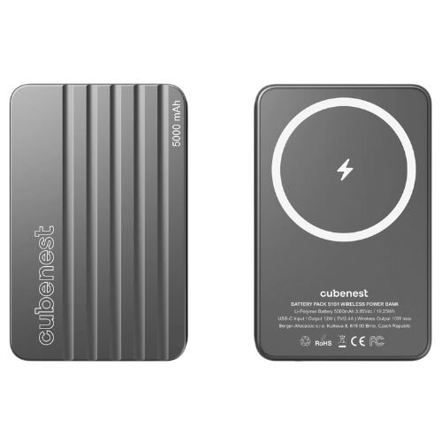 Cubenest Magnetische Kabellose Powerbank 5000 mAh S1B1 Grau