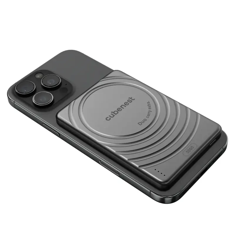 Cubenest Magnetische Kabellose Powerbank SlimDual 5000 mAh S1B3D Schwarz Cubenest Magnetische Kabellose Powerbank SlimDual 5000 mAh S1B3D Schwarz
