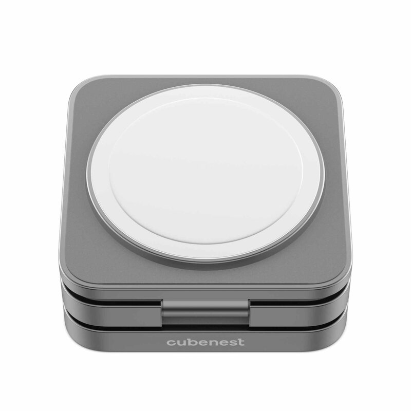 Cubenest 3in1 Faltbares Magnetisches Kabelloses Ladegerät S312 Pro Grau