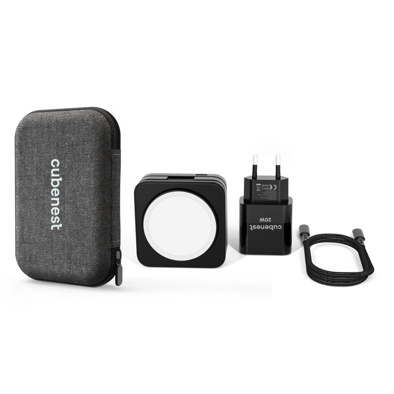 Cubenest 3in1 Faltbares Magnetisches Kabelloses Ladegerät S312 Pro Schwarz