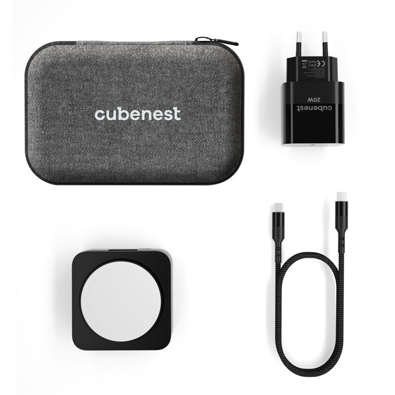 Cubenest 3in1 Faltbares Magnetisches Kabelloses Ladegerät S312 Pro Schwarz