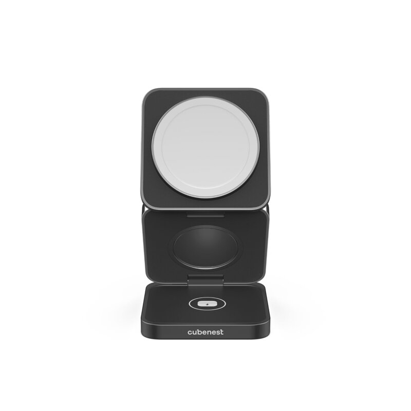 Cubenest 3in1 Faltbares Magnetisches Kabelloses Ladegerät S312 Pro Schwarz