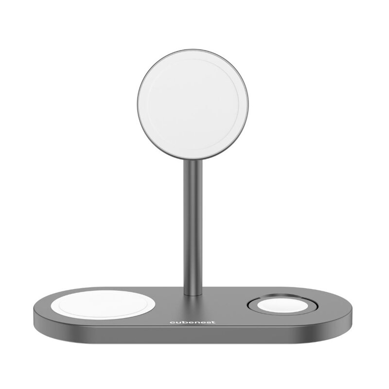Cubenest 3in1 Magnetisches Kabelloses Ladegerät S313 Pro Grau