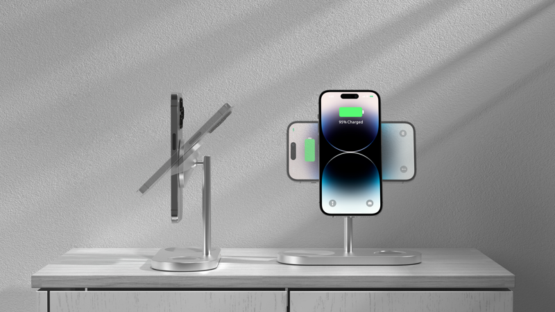 Cubenest 3in1 Magnetisches Kabelloses Ladegerät S313 Pro Silber