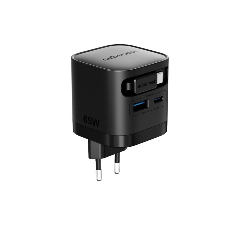 Cubenest PD GaN Ladegerät mit Kabel 65W S3D2