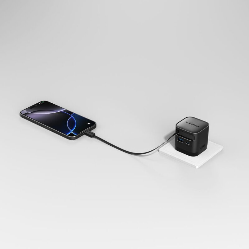 Cubenest PD GaN Ladegerät mit Kabel 65W S3D2