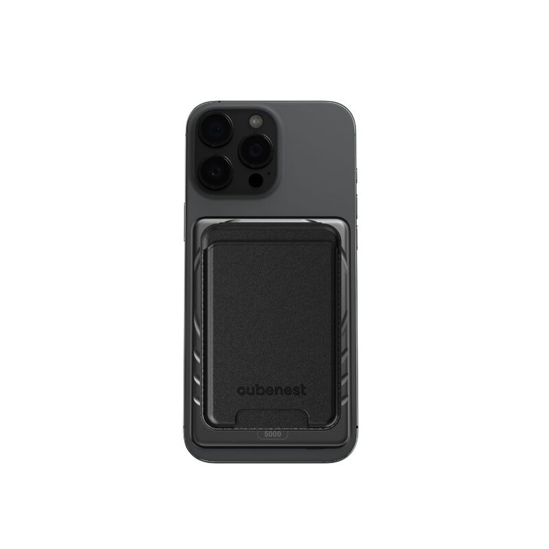 Cubenest Qi2 Magnetische Kabellose Powerbank SlimDual 5000 mAh SQ1B3D Schwarz