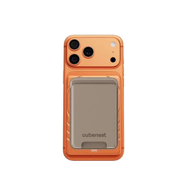 Cubenest Qi2 Magnetische Kabellose Powerbank SlimDual 5000 mAh SQ1B3D Orange