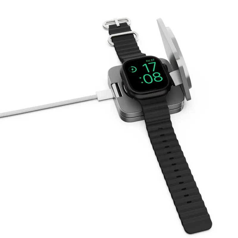 Cubenest Qi2.2 3in1 Faltbares Magnetisches Kabelloses Ladegerät SQ312 Ultra Grau