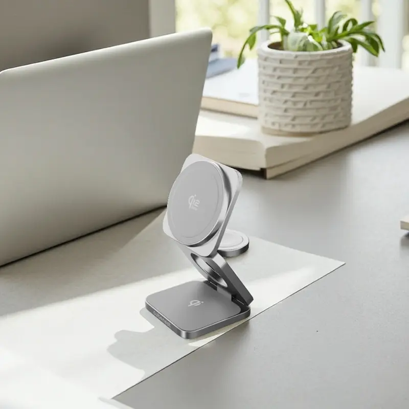 Cubenest Qi2.2 3in1 Faltbares Magnetisches Kabelloses Ladegerät SQ312 Ultra Grau