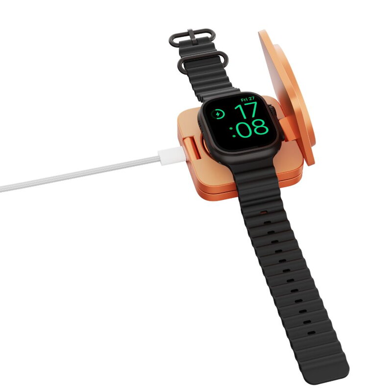 Cubenest Qi2.2 3in1 Faltbares Magnetisches Kabelloses Ladegerät SQ312 Ultra Orange