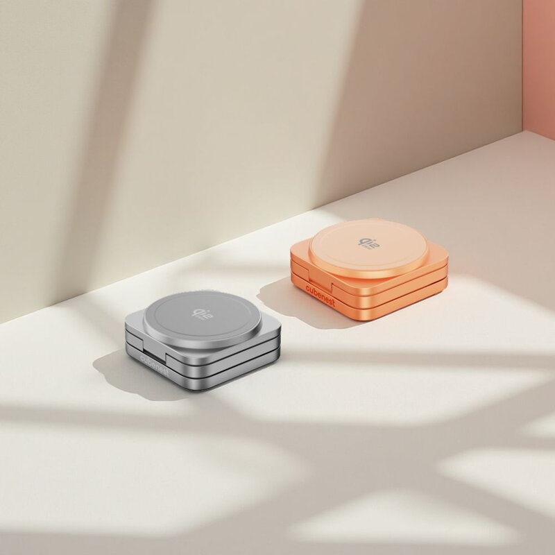Cubenest Qi2.2 3in1 Faltbares Magnetisches Kabelloses Ladegerät SQ312 Ultra Orange