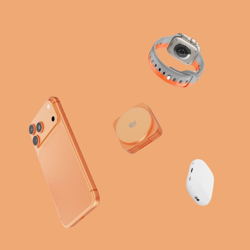 Cubenest Qi2.2 3in1 Faltbares Magnetisches Kabelloses Ladegerät SQ312 Ultra Orange