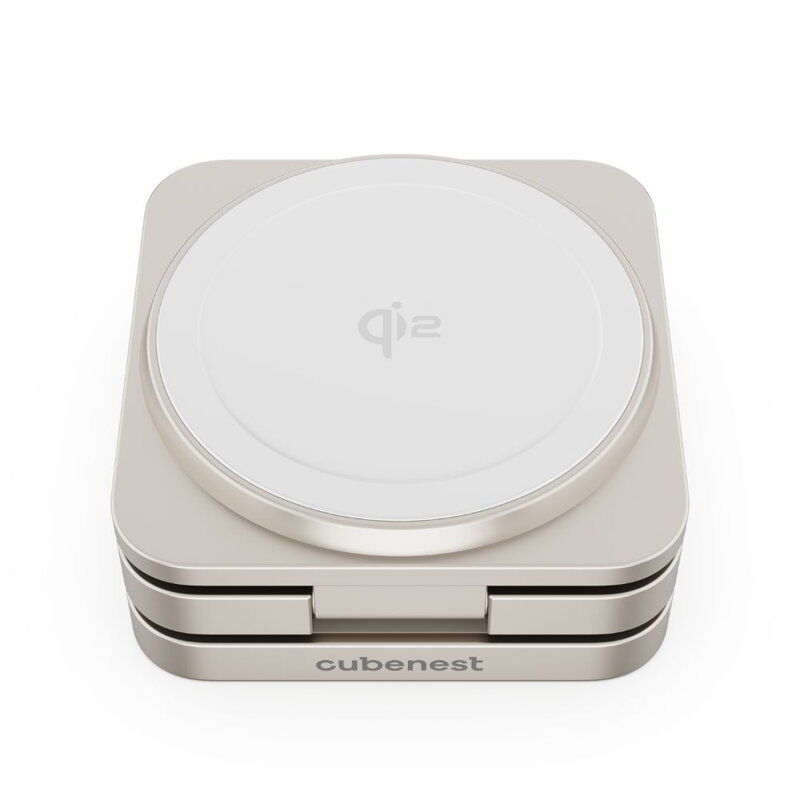 Cubenest Qi2 3in1 Faltbares Magnetisches Kabelloses Ladegerät SQ312 Pro Titan