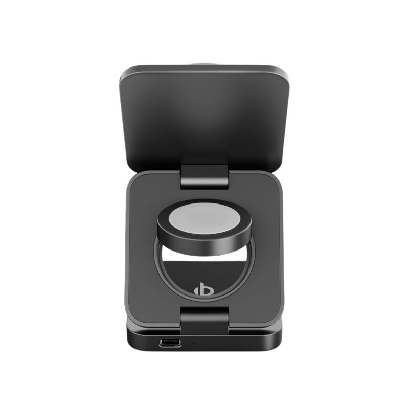 Cubenest Qi2 3in1 Faltbares Magnetisches Kabelloses Ladegerät SQ312 Pro Schwarz