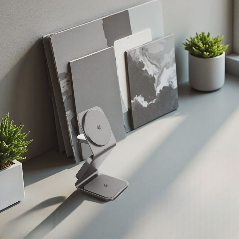 Cubenest Qi2.2 3in1 Magnetisches Kabelloses Ladegerät SQ314 Grau