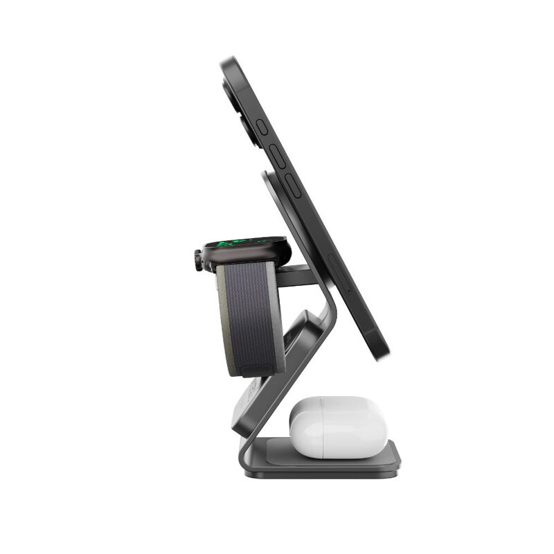 Cubenest Qi2.2 3in1 Magnetisches Kabelloses Ladegerät SQ314 Grau