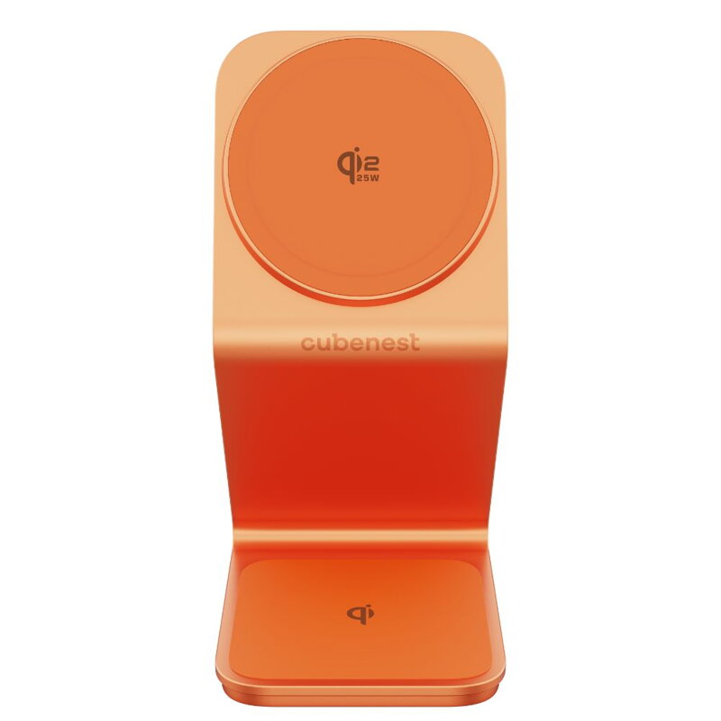 Cubenest Qi2.2 3in1 Magnetisches Kabelloses Ladegerät SQ314 Orange