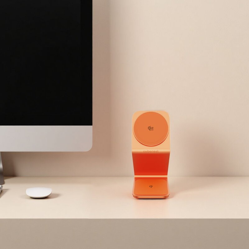 Cubenest Qi2.2 3in1 Magnetisches Kabelloses Ladegerät SQ314 Orange