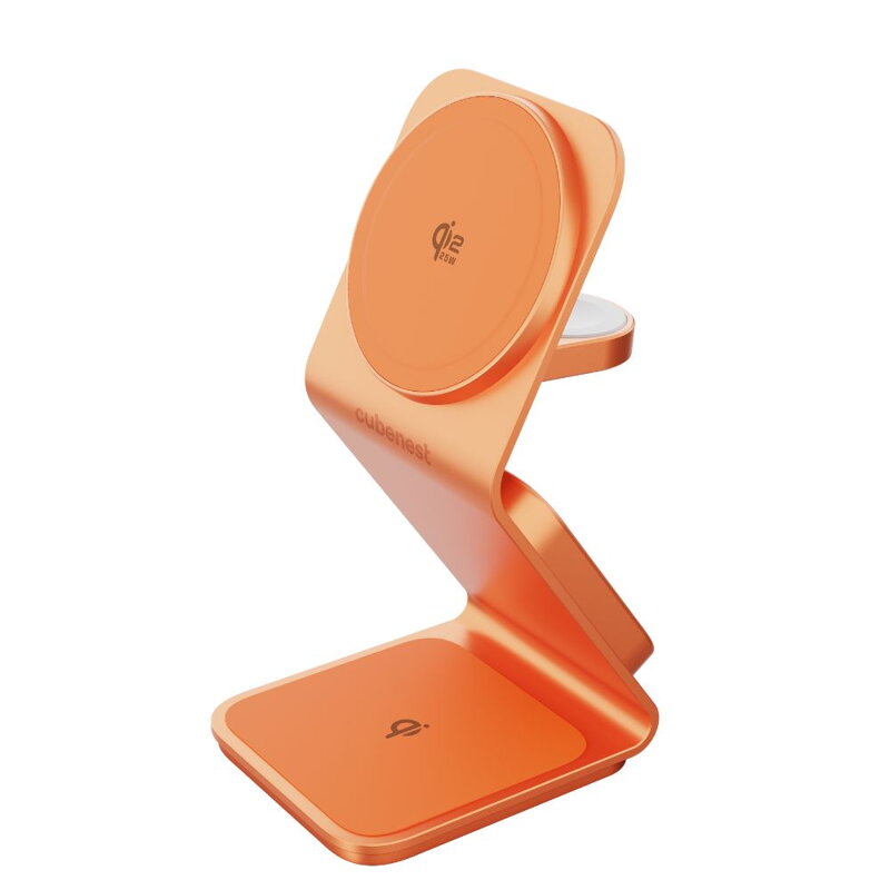 Cubenest Qi2.2 3in1 Magnetisches Kabelloses Ladegerät SQ314 Orange