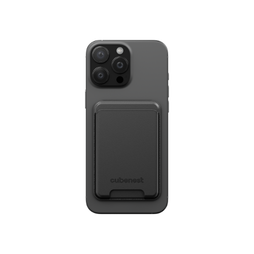 Cubenest Premium magnetische Wallet und Ständer WT01S Schwarz