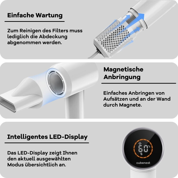 Cubenest SwiftDry Föhn SDHD01 weiß