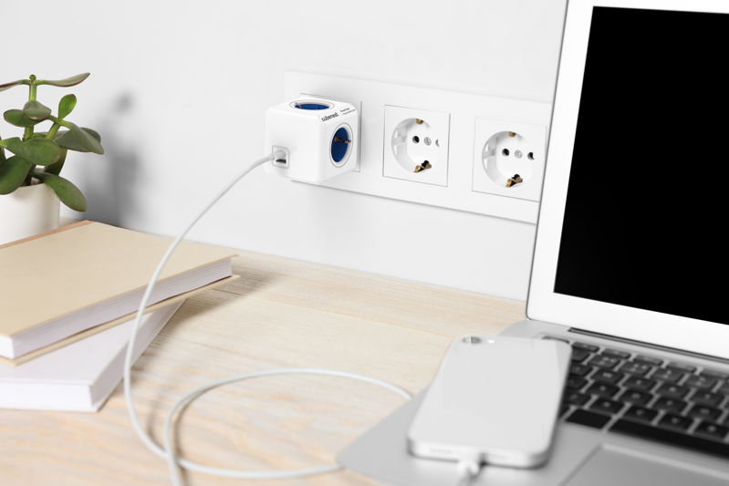 Cubenest PowerCube Original USB A+C PD 20 W Type F Blau