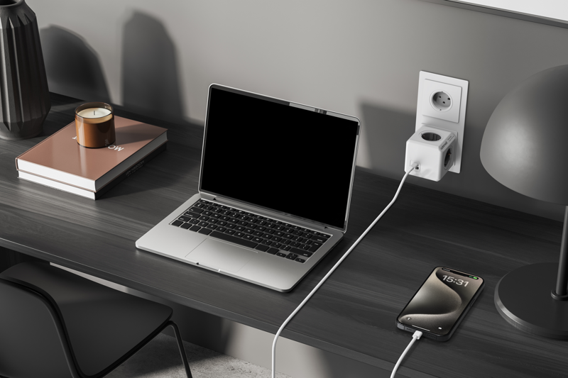 Cubenest PowerCube Original USB A+C PD 20 W Type F Grau