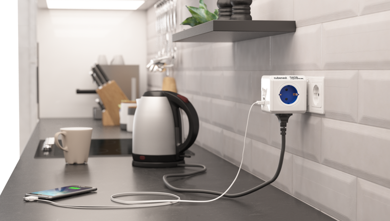 Cubenest PowerCube Original USB A+C PD 20 W Type F Blau