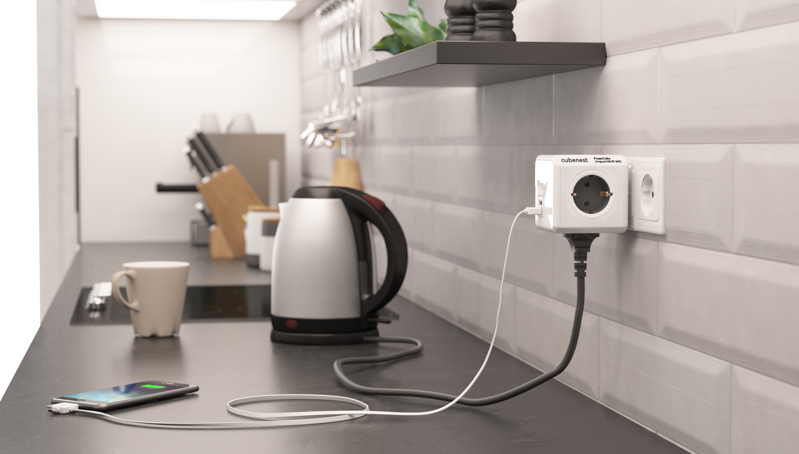 Cubenest PowerCube Original USB A+C PD 20 W Type F Grau