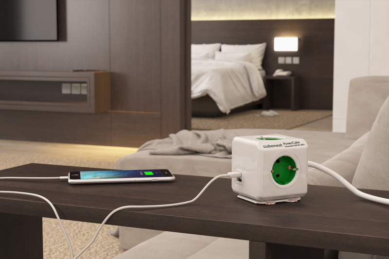 Cubenest PowerCube Extended USB A+C PD 20 W Type F Grün