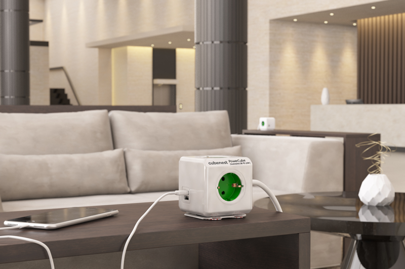 Cubenest PowerCube Extended USB A+C PD 20 W Type F Grün