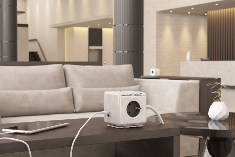 Cubenest PowerCube Extended USB A+C PD 20 W Type F Grau