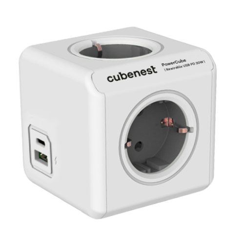 Cubenest PowerCube Rewirable USB A+C PD 20 W Type F Grau
