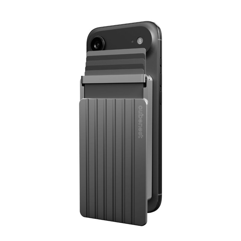 Cubenest Magnetisches Aluminium-Wallet WT02 Grau